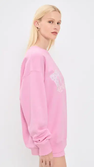 LoveShackFancy Palo USA Fleece Pullover Sunbeam Pink | Thumbnail 4 LoveShackFancy Palo USA Fleece Pullover Sunbeam Pink | Thumbnail 4