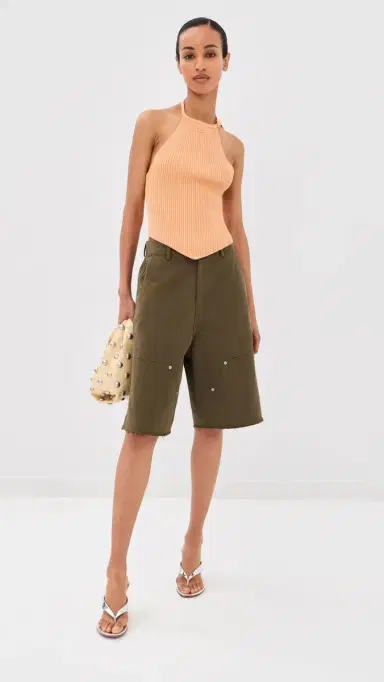 Courrèges Pointy Rib Knit Top Light Sunset L | Thumbnail 5 Courrèges Pointy Rib Knit Top Light Sunset L | Thumbnail 5