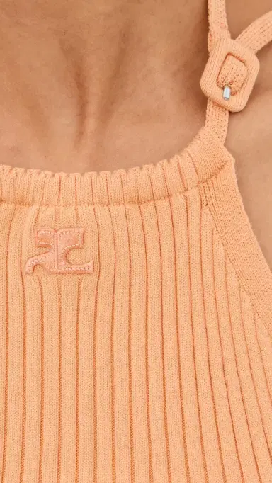 Courrèges Pointy Rib Knit Top Light Sunset L | Thumbnail 6 Courrèges Pointy Rib Knit Top Light Sunset L | Thumbnail 6