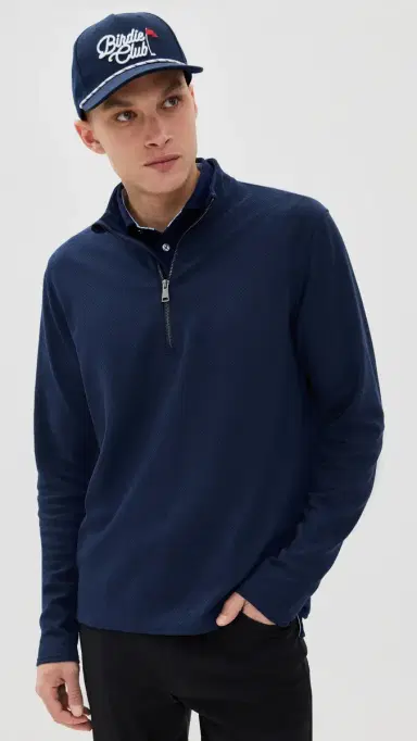 Greyson Troy Textured Fleece Quarter Zip altese Blue | Thumbnail 2 Greyson Troy Textured Fleece Quarter Zip altese Blue | Thumbnail 2