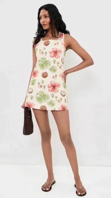 Bailey Rose Floral Mini Dress Cream | Thumbnail 5 Bailey Rose Floral Mini Dress Cream | Thumbnail 5