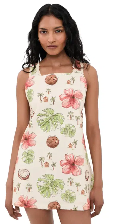 Bailey Rose Floral Mini Dress Cream | Thumbnail 1 Bailey Rose Floral Mini Dress Cream | Thumbnail 1