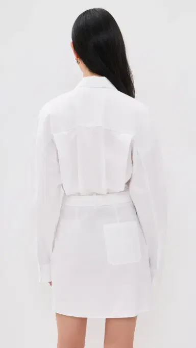 MSGM Long Sleeve Mini Dress White | Thumbnail 3 MSGM Long Sleeve Mini Dress White | Thumbnail 3