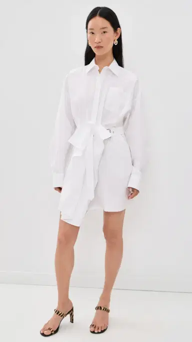 MSGM Long Sleeve Mini Dress White | Thumbnail 5 MSGM Long Sleeve Mini Dress White | Thumbnail 5