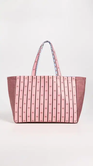 Stoney Clover Lane Agua Bendita x Reversible Everything Tote Stripe Bow One Size | Thumbnail 2 Stoney Clover Lane Agua Bendita x Reversible Everything Tote Stripe Bow One Size | Thumbnail 2