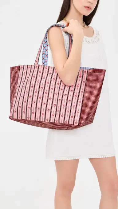 Stoney Clover Lane Agua Bendita x Reversible Everything Tote Stripe Bow One Size | Thumbnail 3 Stoney Clover Lane Agua Bendita x Reversible Everything Tote Stripe Bow One Size | Thumbnail 3