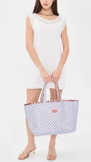Stoney Clover Lane Agua Bendita x Reversible Everything Tote Stripe Bow One Size | Thumbnail 4 Stoney Clover Lane Agua Bendita x Reversible Everything Tote Stripe Bow One Size | Thumbnail 4