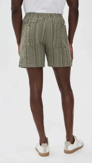 Marine Layer aturday Dobby tripe Short 6 Olive | Thumbnail 3 Marine Layer aturday Dobby tripe Short 6 Olive | Thumbnail 3