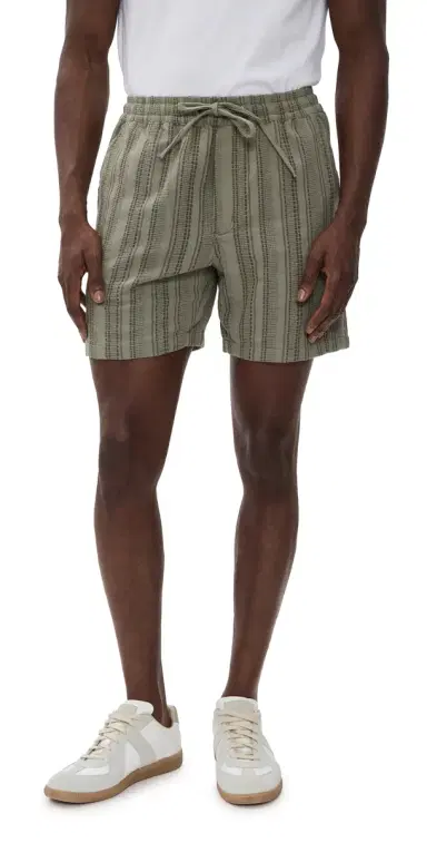 Marine Layer aturday Dobby tripe Short 6 Olive | Thumbnail 1 Marine Layer aturday Dobby tripe Short 6 Olive | Thumbnail 1