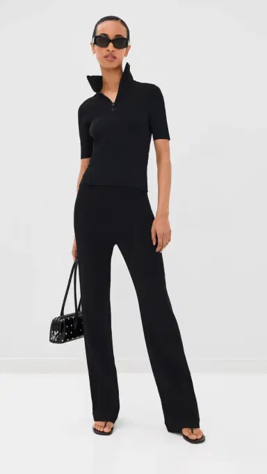 Courrèges Zipped Mock Neck Knit Top Black M | Thumbnail 5 Courrèges Zipped Mock Neck Knit Top Black M | Thumbnail 5