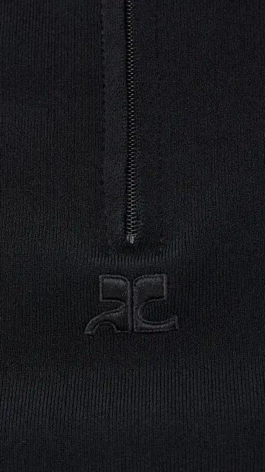 Courrèges Zipped Mock Neck Knit Top Black M | Thumbnail 6 Courrèges Zipped Mock Neck Knit Top Black M | Thumbnail 6