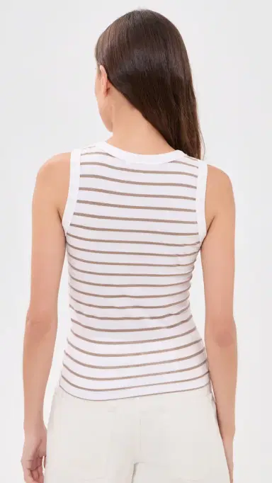 perfectwhitetee Jersey tripe Tank Driftwood/White tripe | Thumbnail 3 perfectwhitetee Jersey tripe Tank Driftwood/White tripe | Thumbnail 3