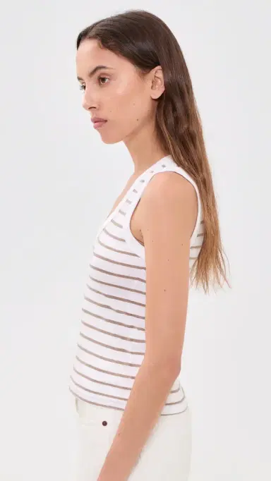 perfectwhitetee Jersey tripe Tank Driftwood/White tripe | Thumbnail 4 perfectwhitetee Jersey tripe Tank Driftwood/White tripe | Thumbnail 4