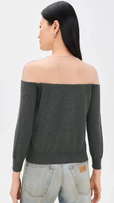 MM6 Maison Margiela Knit Cardigan Dark Grey elange | Thumbnail 3 MM6 Maison Margiela Knit Cardigan Dark Grey elange | Thumbnail 3