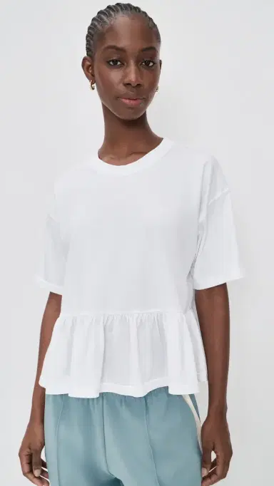 The Great. THE GREAT. The Oversized Ruffle Peplum Tee | Thumbnail 2 The Great. THE GREAT. The Oversized Ruffle Peplum Tee | Thumbnail 2