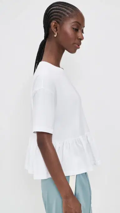 The Great. THE GREAT. The Oversized Ruffle Peplum Tee | Thumbnail 4 The Great. THE GREAT. The Oversized Ruffle Peplum Tee | Thumbnail 4