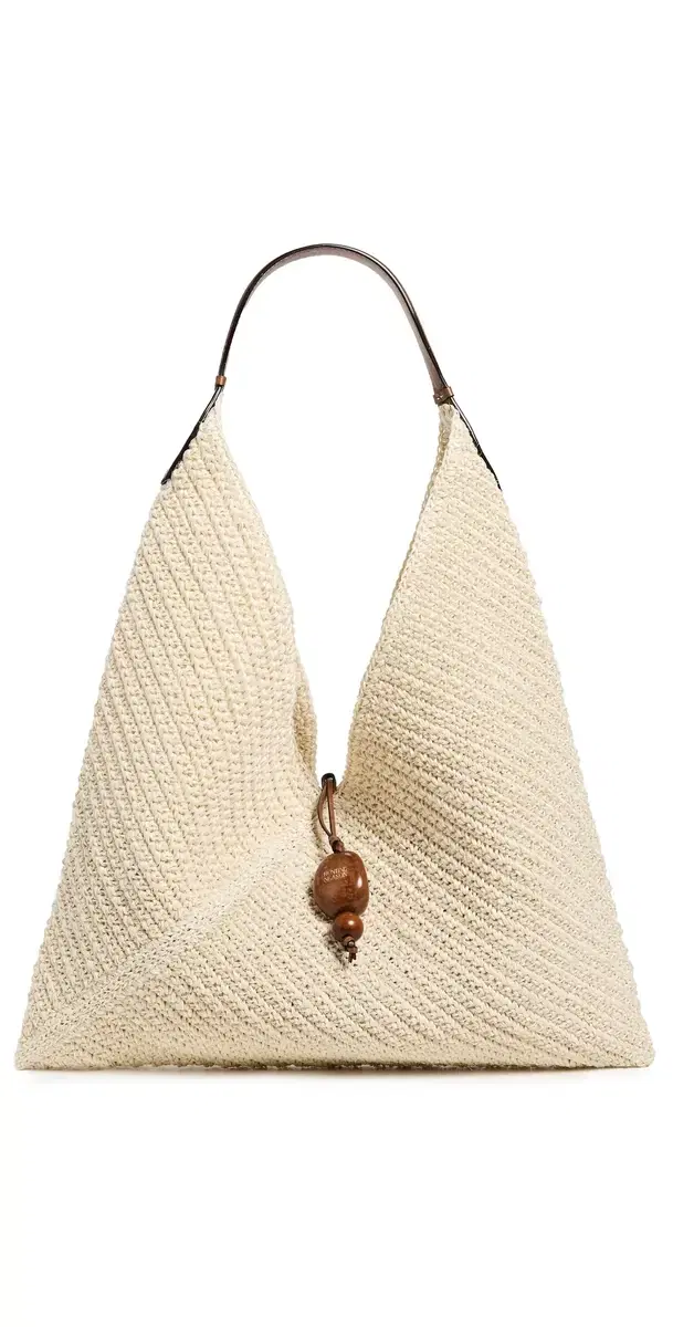 Medium Origami Tote Natural White/Cognac One Size Medium Origami Tote Natural White/Cognac One Size