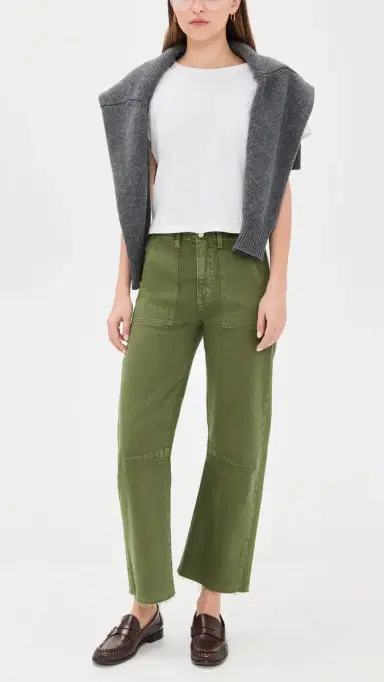 Le Jean Utility Soft Barrel Jeans Olive Green | Thumbnail 5 Le Jean Utility Soft Barrel Jeans Olive Green | Thumbnail 5