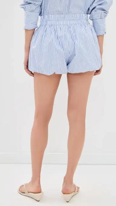 CAROLINE CONSTAS Aida Bubble horts Blue White tripe | Thumbnail 3 CAROLINE CONSTAS Aida Bubble horts Blue White tripe | Thumbnail 3
