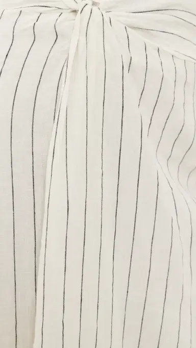 Merlette Mehar Linen Stripe Skirt Ivory Black Stripe 4 | Thumbnail 6 Merlette Mehar Linen Stripe Skirt Ivory Black Stripe 4 | Thumbnail 6
