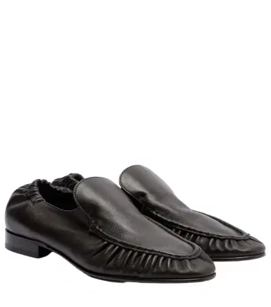 The Row Soft ruched leather loafers | Thumbnail 1 The Row Soft ruched leather loafers | Thumbnail 1
