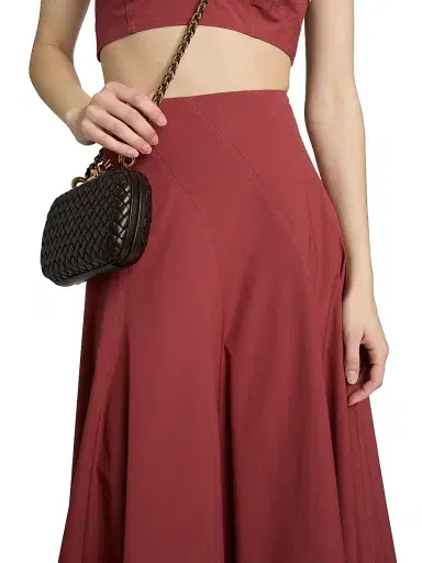 A.L.C. Women's Gemma Stretch-Cotton A-Line Midi-Skirt - Apple Butter | Thumbnail 6 A.L.C. Women's Gemma Stretch-Cotton A-Line Midi-Skirt - Apple Butter | Thumbnail 6