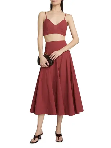 A.L.C. Women's Joan Stretch-Cotton Bra Top - Apple Butter | Thumbnail 2 A.L.C. Women's Joan Stretch-Cotton Bra Top - Apple Butter | Thumbnail 2