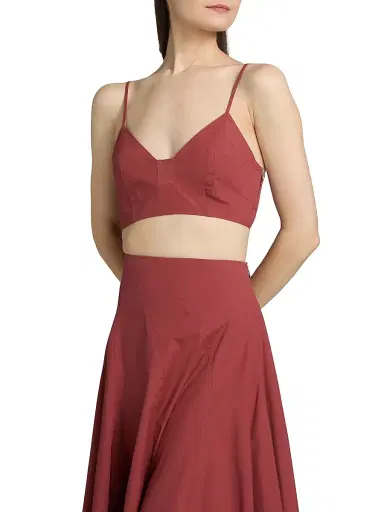 A.L.C. Women's Joan Stretch-Cotton Bra Top - Apple Butter | Thumbnail 4 A.L.C. Women's Joan Stretch-Cotton Bra Top - Apple Butter | Thumbnail 4