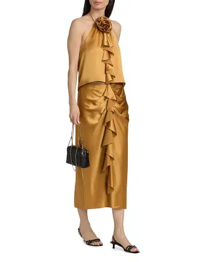 Cinq à Sept Women's Cynthia Silk Midi-Skirt | Thumbnail 2 Cinq à Sept Women's Cynthia Silk Midi-Skirt | Thumbnail 2