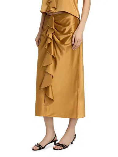 Cinq à Sept Women's Cynthia Silk Midi-Skirt | Thumbnail 4 Cinq à Sept Women's Cynthia Silk Midi-Skirt | Thumbnail 4