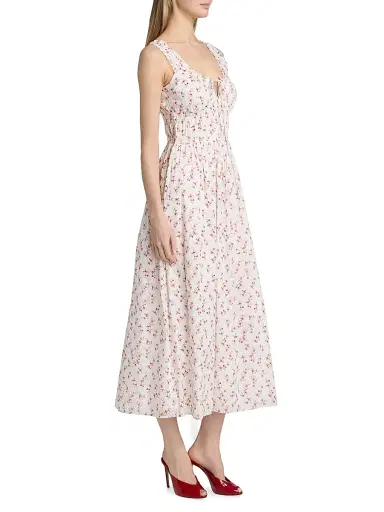Rails Women's Jordie Floral Cotton A-Line Midi-Dress - Rouge Romantic | Thumbnail 4 Rails Women's Jordie Floral Cotton A-Line Midi-Dress - Rouge Romantic | Thumbnail 4
