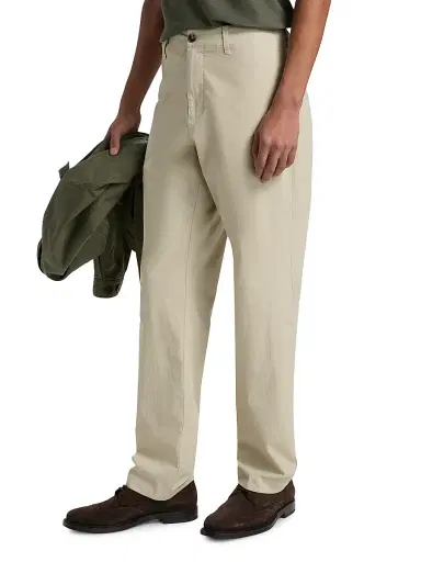 Vince Men's Owen Stretch-Cotton Straight-Leg Trousers - Desert Brush | Thumbnail 4 Vince Men's Owen Stretch-Cotton Straight-Leg Trousers - Desert Brush | Thumbnail 4