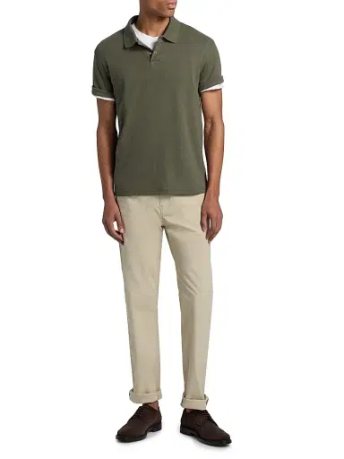 Vince Men's Mesh Knit Snap Polo Shirt - Coulter Green - Size XXL | Thumbnail 2 Vince Men's Mesh Knit Snap Polo Shirt - Coulter Green - Size XXL | Thumbnail 2