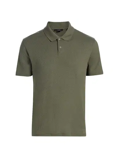 Vince Men's Mesh Knit Snap Polo Shirt - Coulter Green - Size XXL | Thumbnail 1 Vince Men's Mesh Knit Snap Polo Shirt - Coulter Green - Size XXL | Thumbnail 1