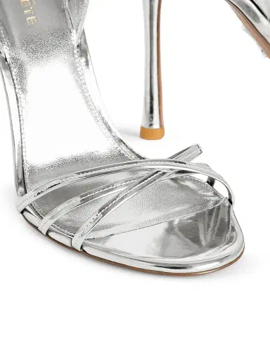 Retrofête Women's Anabel 105MM Leather Slingback Sandals - Silver | Thumbnail 4 Retrofête Women's Anabel 105MM Leather Slingback Sandals - Silver | Thumbnail 4