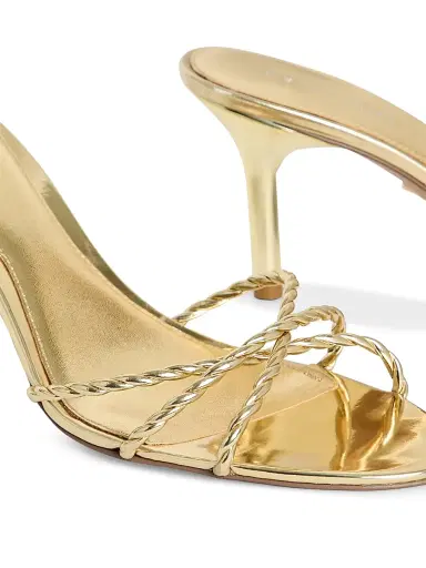 Retrofête Women's Karolina 75MM Leather Sandals - Light Gold | Thumbnail 4 Retrofête Women's Karolina 75MM Leather Sandals - Light Gold | Thumbnail 4