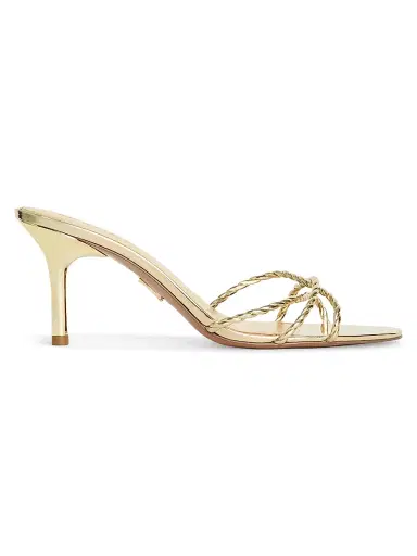Retrofête Women's Karolina 75MM Leather Sandals - Light Gold | Thumbnail 1 Retrofête Women's Karolina 75MM Leather Sandals - Light Gold | Thumbnail 1