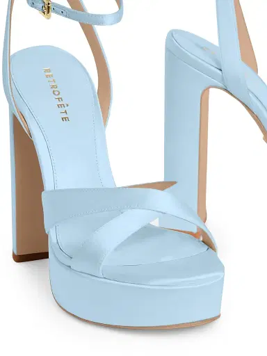 Retrofête Women's Melodia 130MM Leather Platform Sandals - Glace | Thumbnail 5 Retrofête Women's Melodia 130MM Leather Platform Sandals - Glace | Thumbnail 5