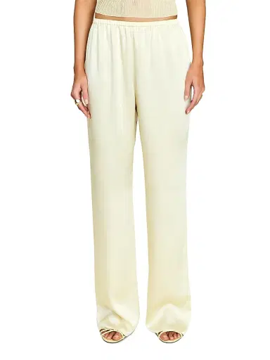 SEROYA Women's Lillian Satin Wide-Leg Pants - Butter | Thumbnail 3 SEROYA Women's Lillian Satin Wide-Leg Pants - Butter | Thumbnail 3