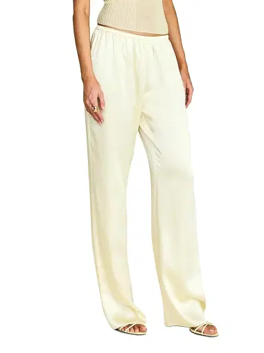 SEROYA Women's Lillian Satin Wide-Leg Pants - Butter | Thumbnail 4 SEROYA Women's Lillian Satin Wide-Leg Pants - Butter | Thumbnail 4