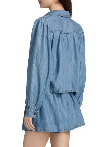 Ramy Brook Women's Aisla Spread Collar Top - Light Chambray | Thumbnail 5 Ramy Brook Women's Aisla Spread Collar Top - Light Chambray | Thumbnail 5