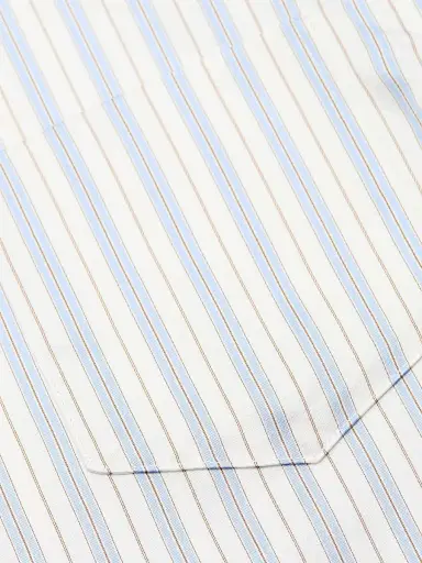 Derek Lam 10 Crosby Women's Ember Striped Satin Twill Crop Shirt - Lisbon Blue Stripe | Thumbnail 7 Derek Lam 10 Crosby Women's Ember Striped Satin Twill Crop Shirt - Lisbon Blue Stripe | Thumbnail 7
