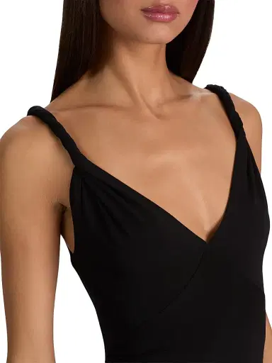 Alice + Olivia Women's Bianca Twist-Strap Godet Maxi Dress - Black - Size 14 | Thumbnail 6 Alice + Olivia Women's Bianca Twist-Strap Godet Maxi Dress - Black - Size 14 | Thumbnail 6
