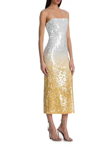 Alice + Olivia Women's Fifi Sequin Sheath Midi-Dress - Clear Skies - Size 14 | Thumbnail 3 Alice + Olivia Women's Fifi Sequin Sheath Midi-Dress - Clear Skies - Size 14 | Thumbnail 3