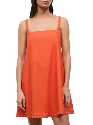 Staud Women's Brio Studded Stretch Cotton Minidress - Koi Studs | Thumbnail 3 Staud Women's Brio Studded Stretch Cotton Minidress - Koi Studs | Thumbnail 3