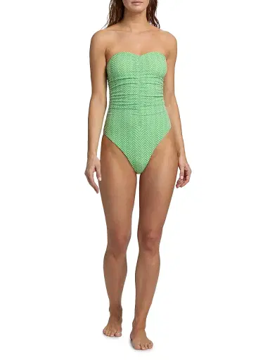 Milly Women's Verde Chevron One-Piece Swimsuit - Green | Thumbnail 2 Milly Women's Verde Chevron One-Piece Swimsuit - Green | Thumbnail 2