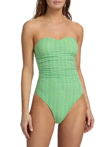 Milly Women's Verde Chevron One-Piece Swimsuit - Green | Thumbnail 3 Milly Women's Verde Chevron One-Piece Swimsuit - Green | Thumbnail 3