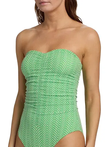 Milly Women's Verde Chevron One-Piece Swimsuit - Green | Thumbnail 5 Milly Women's Verde Chevron One-Piece Swimsuit - Green | Thumbnail 5