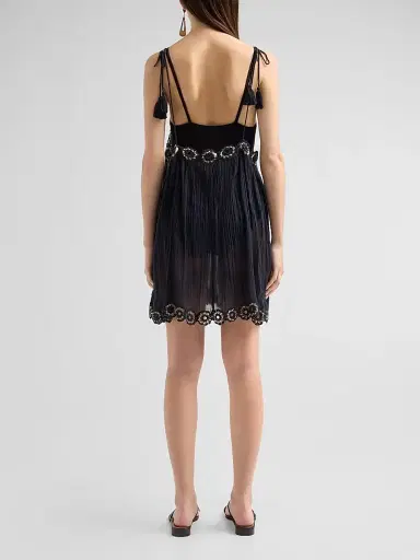 Ulla Johnson Women's Tula Cotton Embroidered Minidress - Midnight | Thumbnail 3 Ulla Johnson Women's Tula Cotton Embroidered Minidress - Midnight | Thumbnail 3