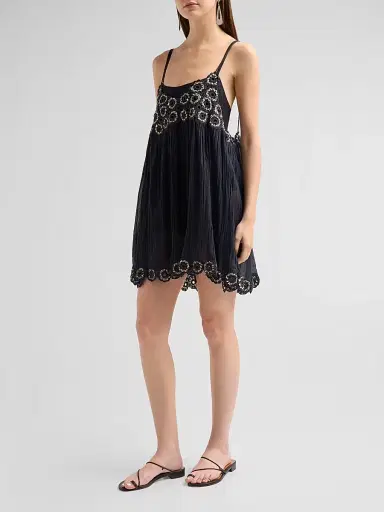 Ulla Johnson Women's Tula Cotton Embroidered Minidress - Midnight | Thumbnail 4 Ulla Johnson Women's Tula Cotton Embroidered Minidress - Midnight | Thumbnail 4